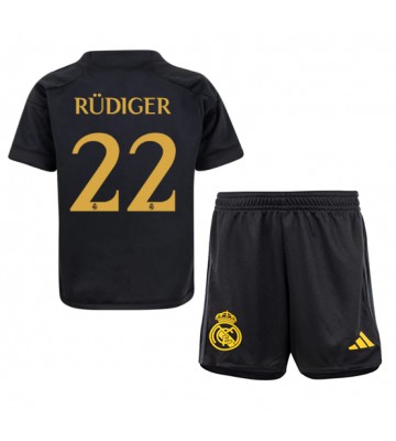 Real Madrid Antonio Rudiger #22 Tredje Kläder Barn 2023-24 Kortärmad (+ Korta byxor)